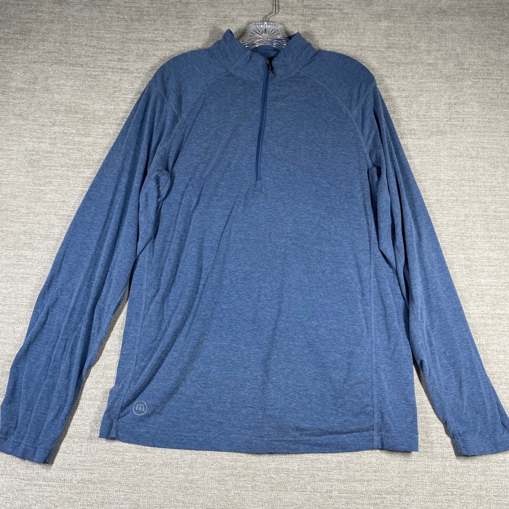 TravisMathew Wanderlust 1/4 Zip Pullover Men Large Blue Stretch‎ Lightweight